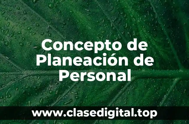 Concepto de Planeación de Personal