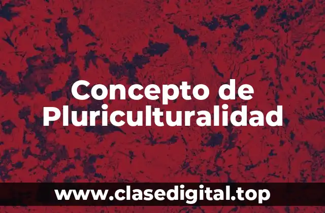 Concepto de Pluriculturalidad