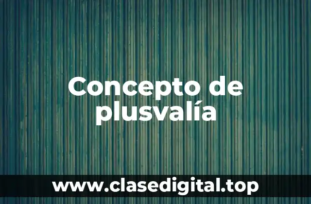 Concepto de plusvalía