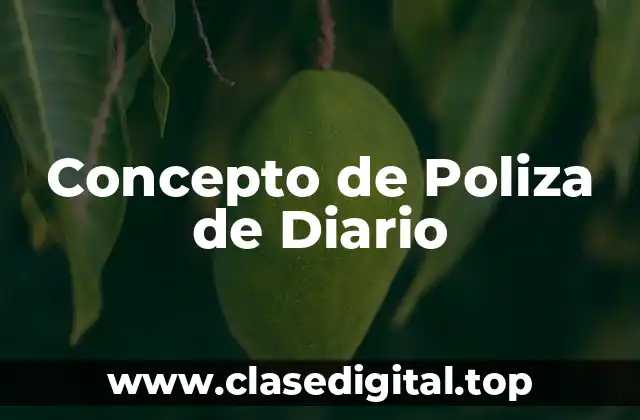 Concepto de Poliza de Diario