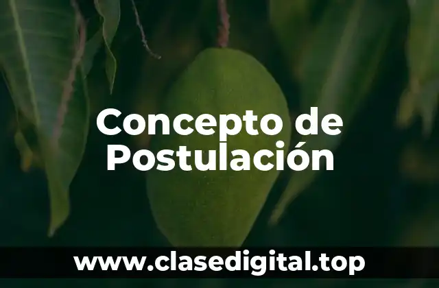 Concepto de Postulación