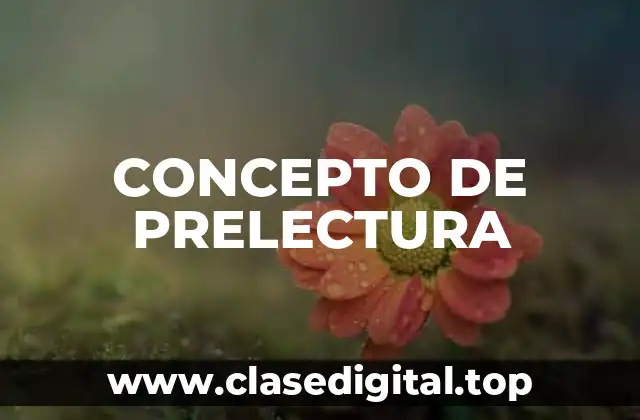 CONCEPTO DE PRELECTURA