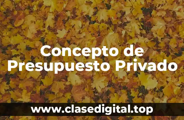 Concepto de Presupuesto Privado