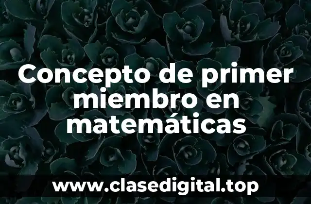 Concepto de primer miembro en matemáticas