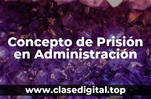 Concepto de Prisión en Administración