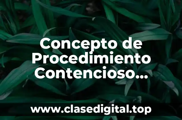 Concepto de Procedimiento Contencioso Administrativo