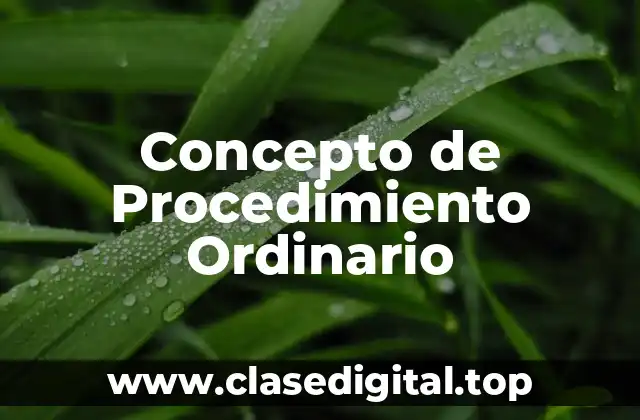 Concepto de Procedimiento Ordinario