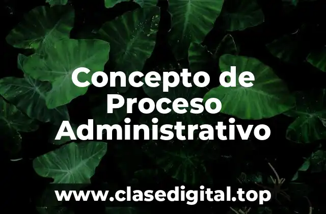 Concepto de Proceso Administrativo