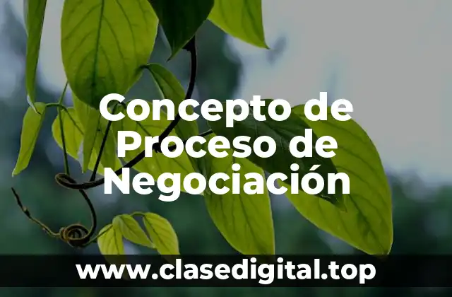 Concepto de Proceso de Negociación