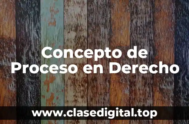 📗 Concepto de proceso en derecho