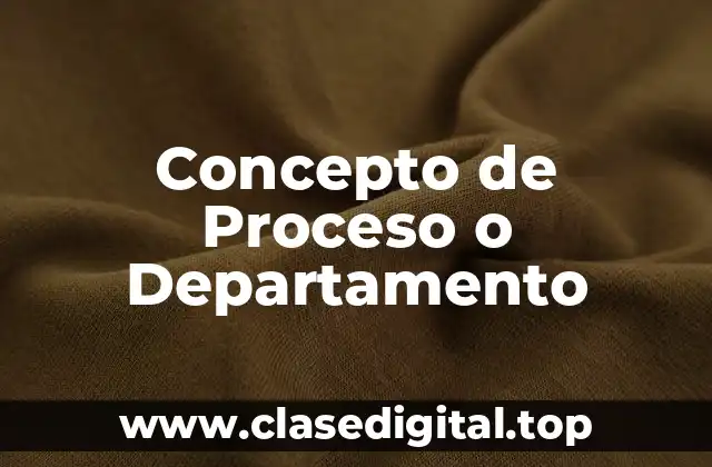 ➡️ Concepto de Proceso o Departamento