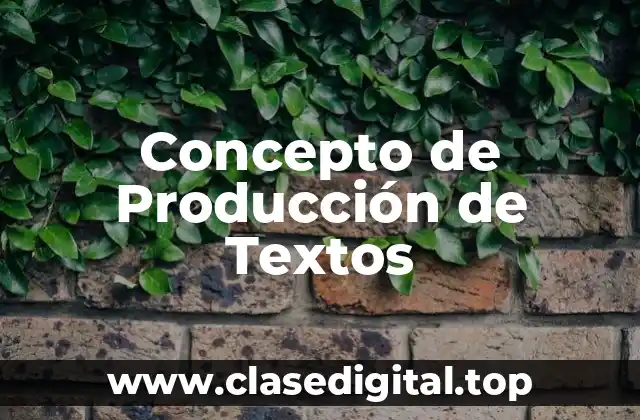 Concepto de Producción de Textos