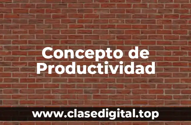 Concepto de Productividad