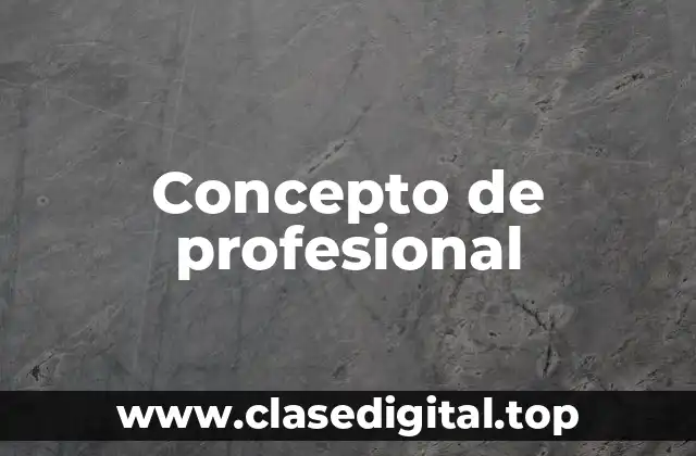 Concepto de profesional