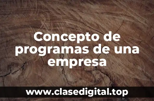 Concepto de programas de una empresa