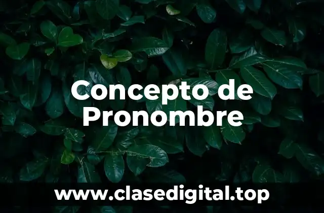 Concepto de Pronombre