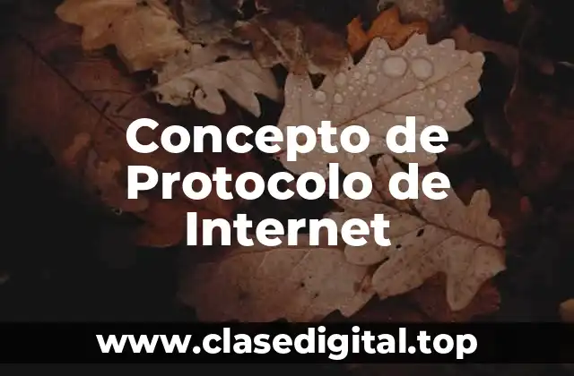 Concepto de Protocolo de Internet