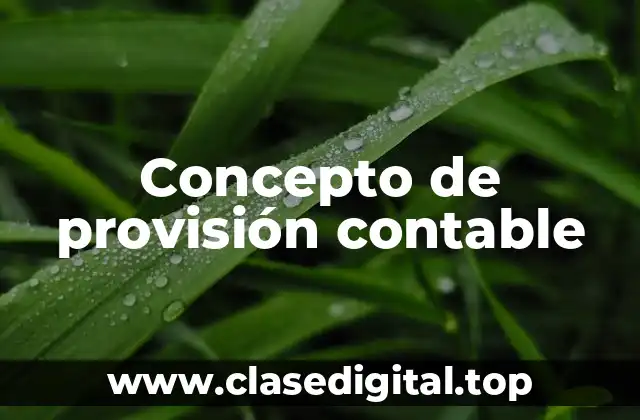 Concepto de provisión contable