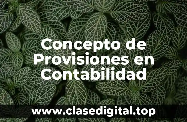 Concepto de Provisiones en Contabilidad