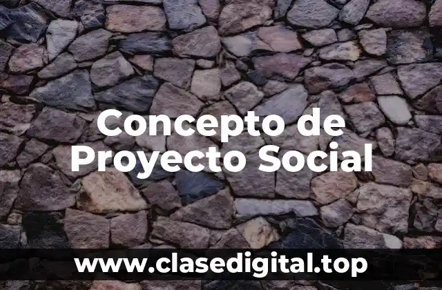 Concepto de Proyecto Social