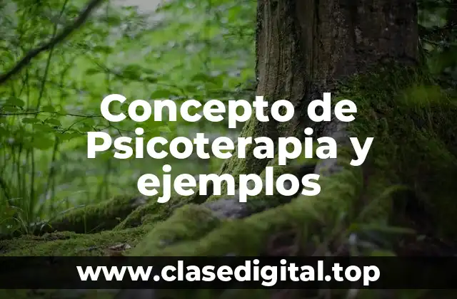 Concepto de Psicoterapia y ejemplos