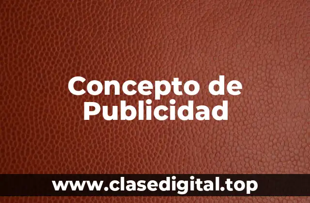 Concepto de Publicidad