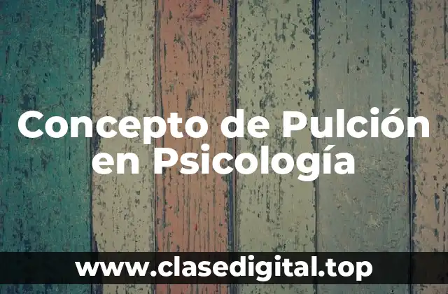 Concepto de Pulción en Psicología