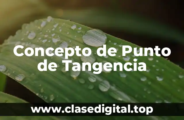 Concepto de Punto de Tangencia