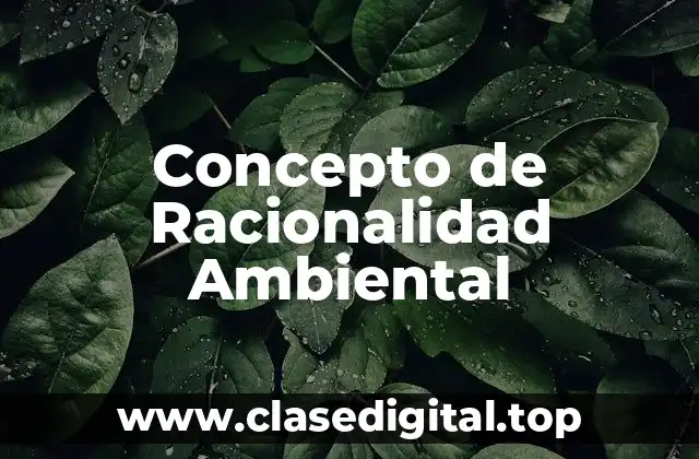 Concepto de Racionalidad Ambiental
