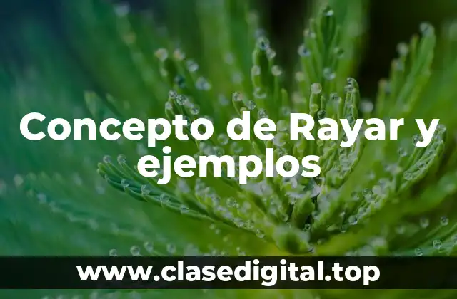 Concepto de Rayar y ejemplos