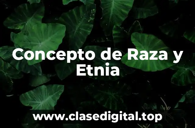 Concepto de Raza y Etnia