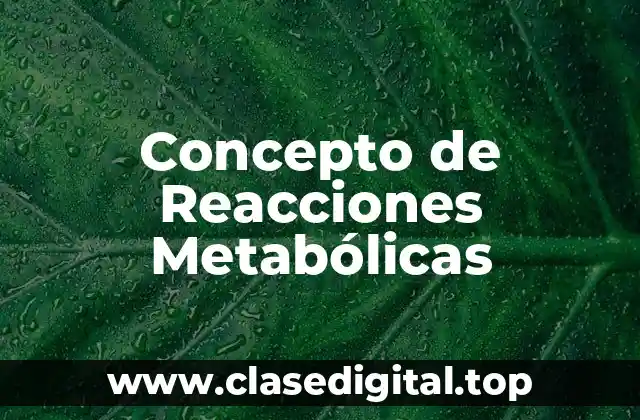 Concepto de Reacciones Metabólicas
