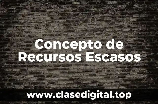 Concepto de Recursos Escasos