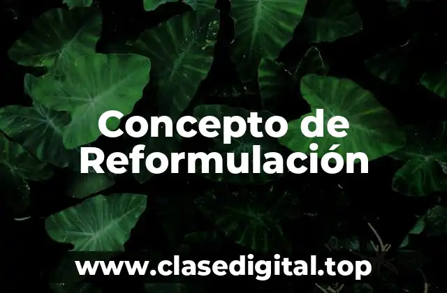 Concepto de Reformulación