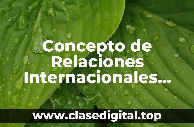 Concepto de Relaciones Internacionales según Esther Barbé