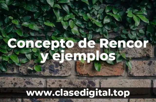 Concepto de Rencor y ejemplos