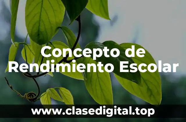 Concepto de Rendimiento Escolar