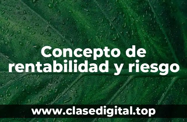 Concepto de rentabilidad y riesgo