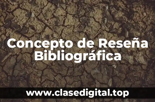 ❄️ Concepto de Reseña Bibliográfica