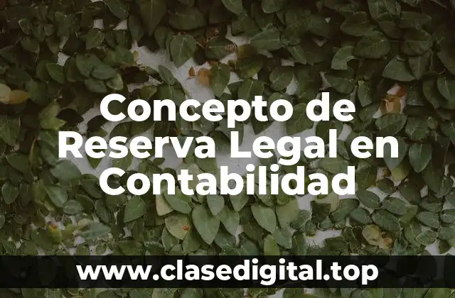 Concepto de Reserva Legal en Contabilidad