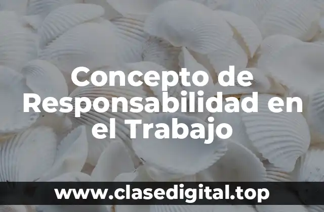 Concepto de Responsabilidad en el Trabajo