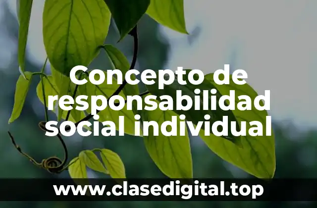 Concepto de responsabilidad social individual