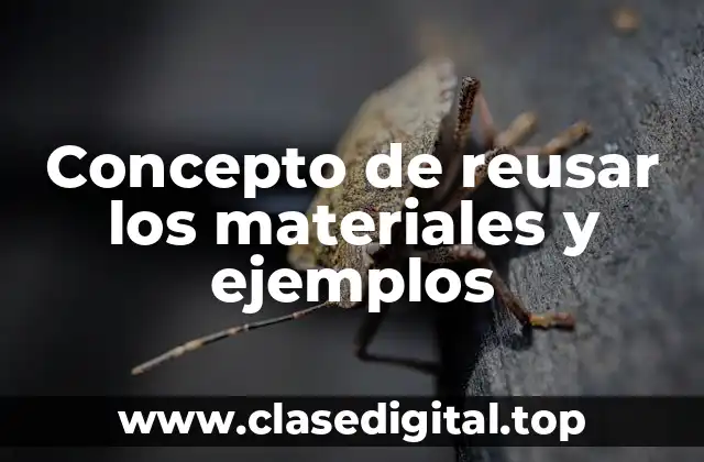 📗 Concepto de reusar los materiales