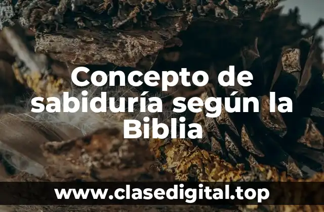 Concepto de sabiduría según la Biblia