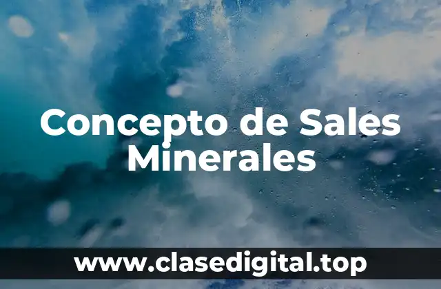 Concepto de Sales Minerales