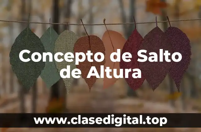Concepto de Salto de Altura