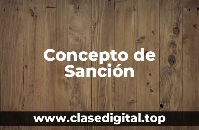 📗 Concepto de Sanción