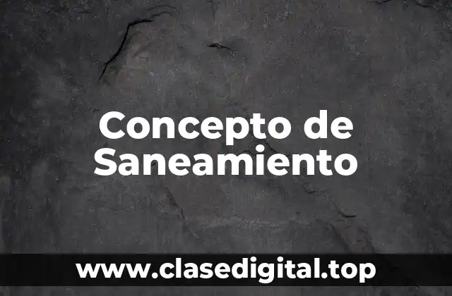 Concepto de Saneamiento