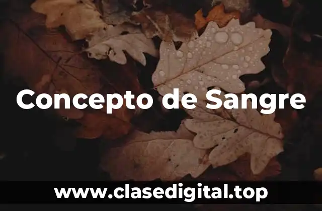 Concepto de Sangre