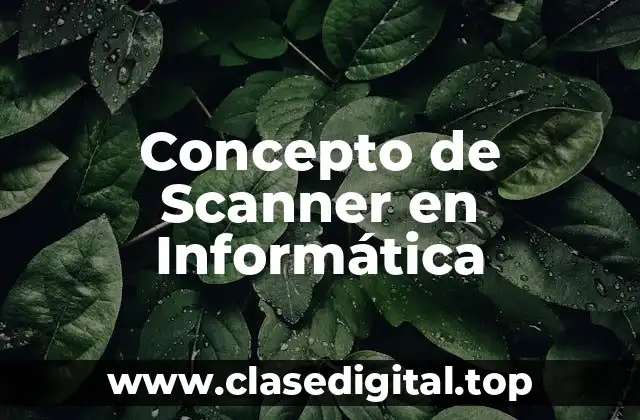 Concepto de Scanner en Informática